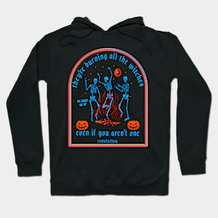 Copy of They're Burning All The Witches Halloween Skeleton Dancing Hoodie